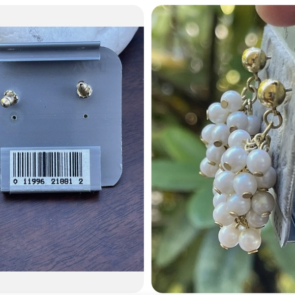 Vintage 1928 Faux Pearl Grape Cluster Earrings - Picture 3 of 3